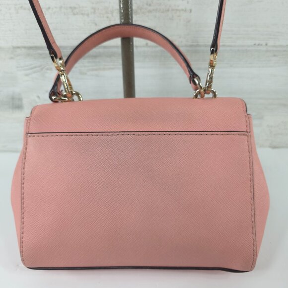 MK MICHAEL KORS AVA EXTRA SMALL CROSSBODY PINK LEATHER BAG SATCHEL PURSE *FLAWS* - Picture 3 of 16